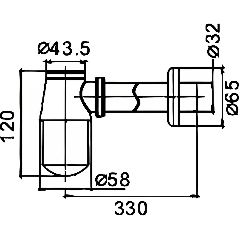 Сифон для раковины Haiba HB80 Хром — фото 2, Сифоны для раковины