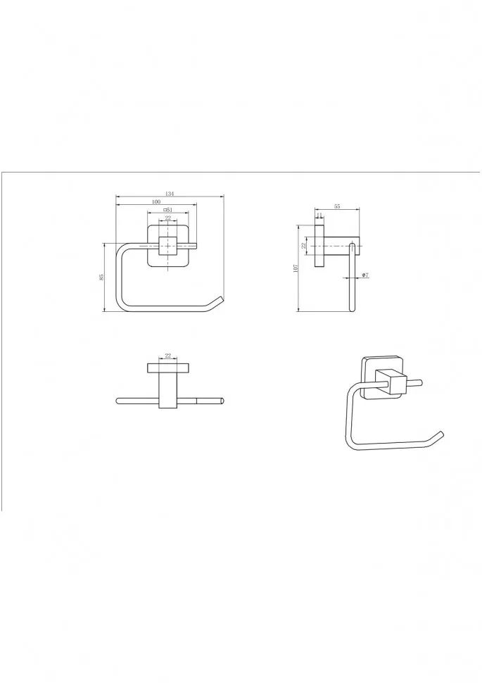 Товар: Бумагодержатель 61907 A - фото 2 Бумагодержатель 61907 A — фото 2, Держатели туалетной бумаги