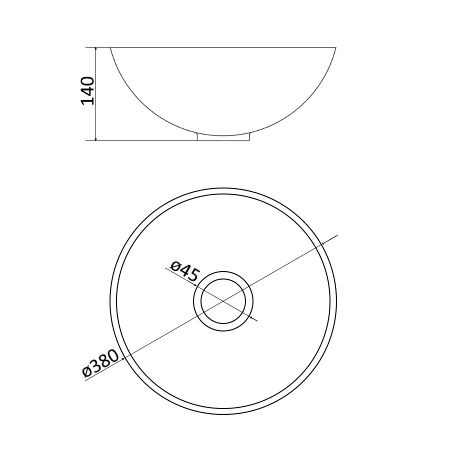 Раковина Nemi 390 круглая, белый матовый, MonteBianco 20141 — фото 5, Раковины