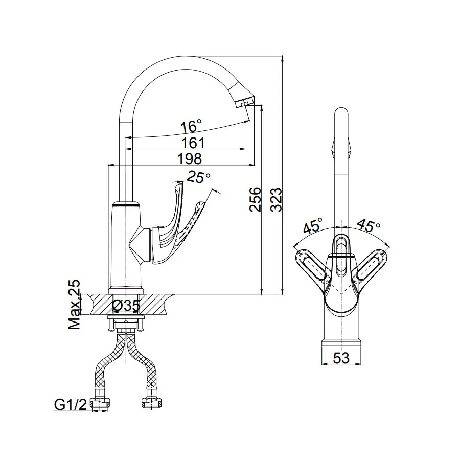 Товар: Смеситель для кухни D&K Rhein DA1372421, бежевый - фото 1 Смеситель для кухни D&K Rhein DA1372421, бежевый — фото 1, Смесители для кухни
