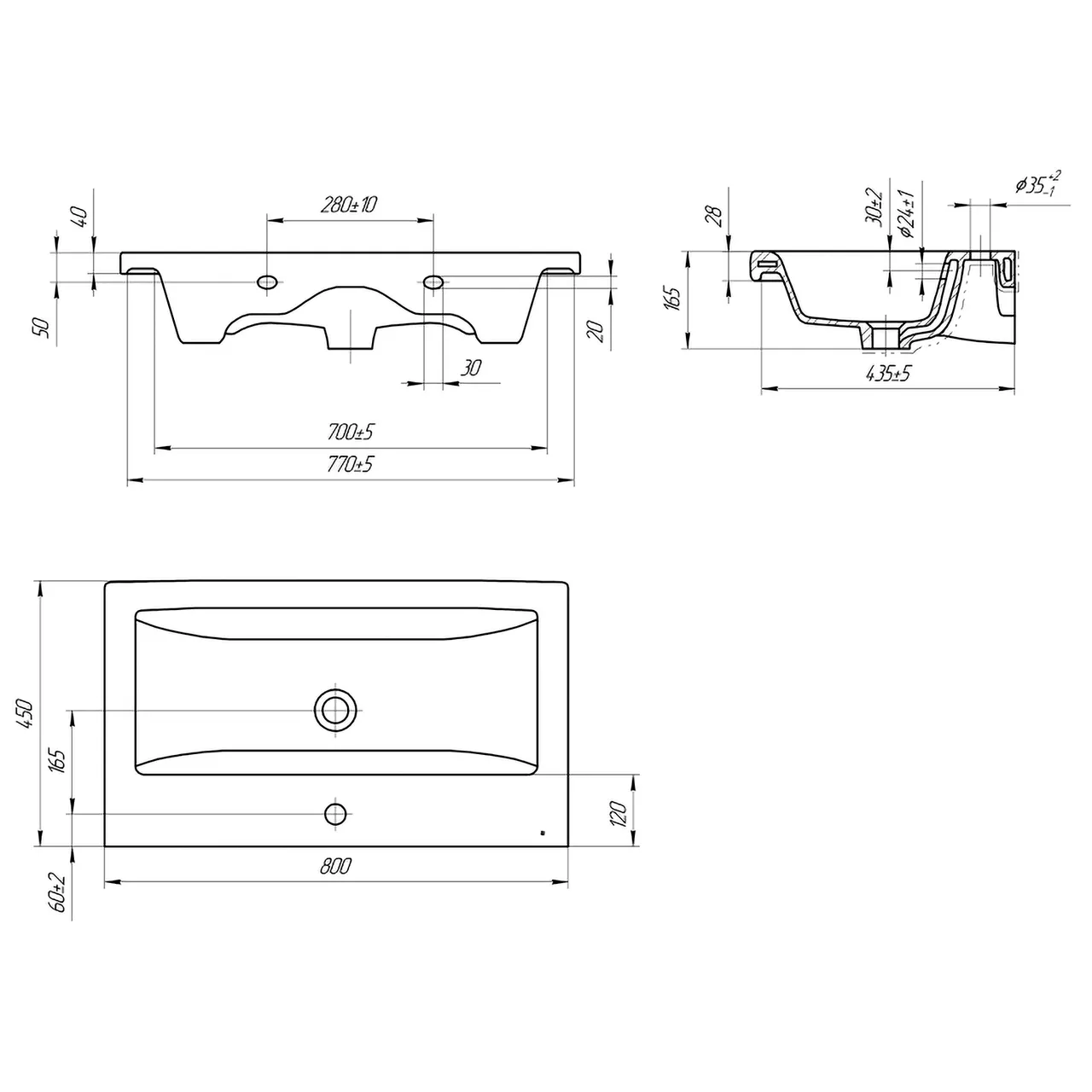 Товар: Умывальник мебельный COMO 80см / CERSANIT S-UM-COM80/1-w - фото 4 Умывальник мебельный COMO 80см / CERSANIT S-UM-COM80/1-w — фото 4, Раковины