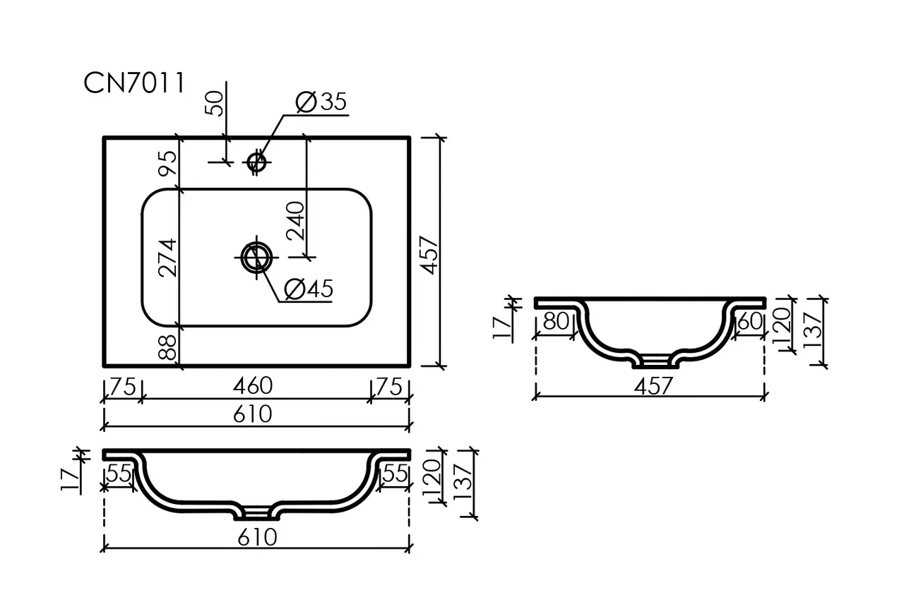 Товар: Раковина накладная мебельная Grace прямоугольная, с отверстием под смеситель, 610x457x137мм, цвет черный матовый, арт. CN7011MB - фото 3 Раковина накладная мебельная Grace прямоугольная, с отверстием под смеситель, 610x457x137мм, цвет черный матовый, арт. CN7011MB — фото 3, Раковины накладные
