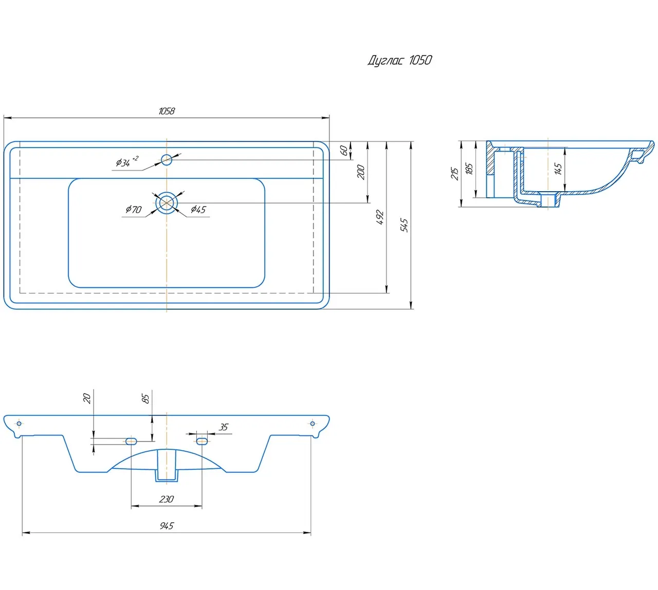 Товар: Раковина KIROVIT Дуглас 1050 мебельная белый (Вн Крв66) 4640021067918 - фото 4 Раковина KIROVIT Дуглас 1050 мебельная белый (Вн Крв66) 4640021067918 — фото 4, Раковины