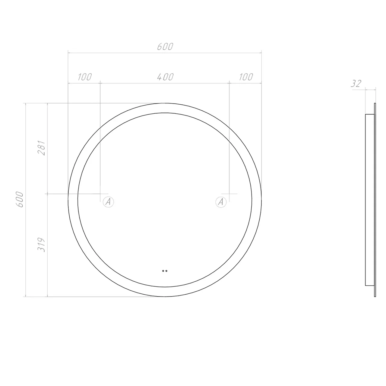 Зеркало с подсветкой VIGO Otti Classic 600 083 — фото 8, Зеркала в ванную комнату