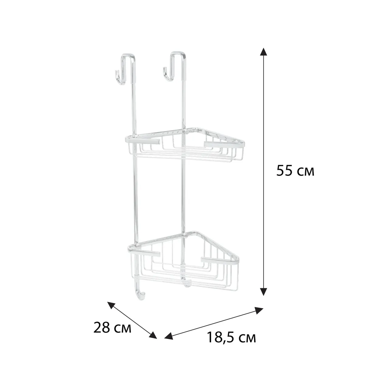 Товар: Полка для душевой кабины угловая Fixsen двухэтажная хром латунь FX-853-2 - фото 3 Полка для душевой кабины угловая Fixsen двухэтажная хром латунь FX-853-2 — фото 3, Полки для ванной и душа