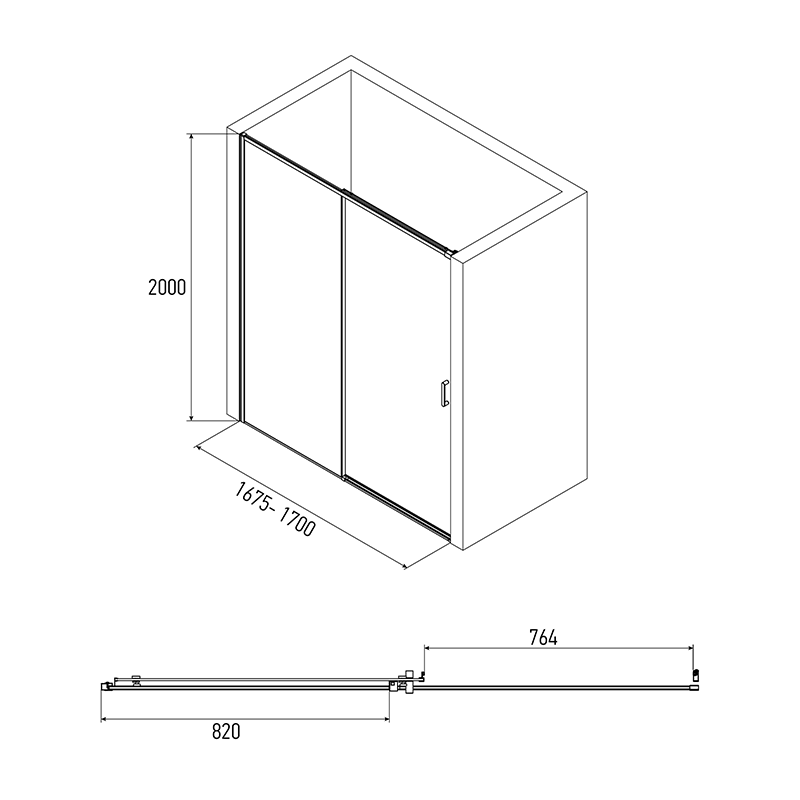 Товар: Душевая дверь ALEX BAITLER 6 серия AB64B170 тонированное стекло - фото 3 Душевая дверь ALEX BAITLER 6 серия AB64B170 тонированное стекло — фото 3, Душевые перегородки