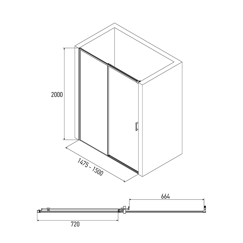 Товар: Душевая дверь ALEX BAITLER 6 серия АВ61С150 прозрачное стекло AB61C150 - фото 3 Душевая дверь ALEX BAITLER 6 серия АВ61С150 прозрачное стекло AB61C150 — фото 3, Душевые перегородки