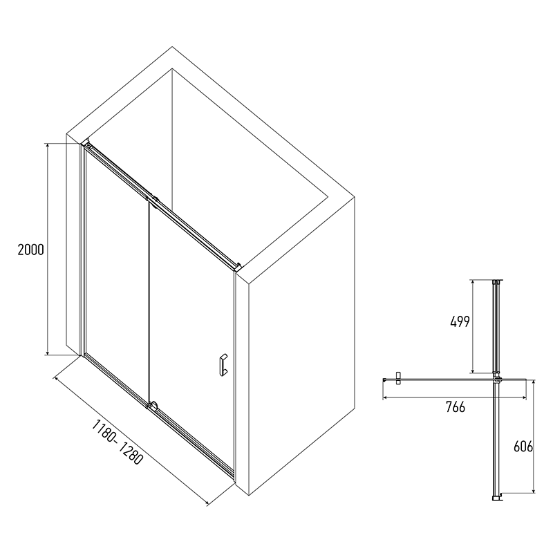 Товар: Душевая дверь ALEX BAITLER 7 серия AB71C120 прозрачное стекло - фото 3 Душевая дверь ALEX BAITLER 7 серия AB71C120 прозрачное стекло — фото 3, Душевые перегородки