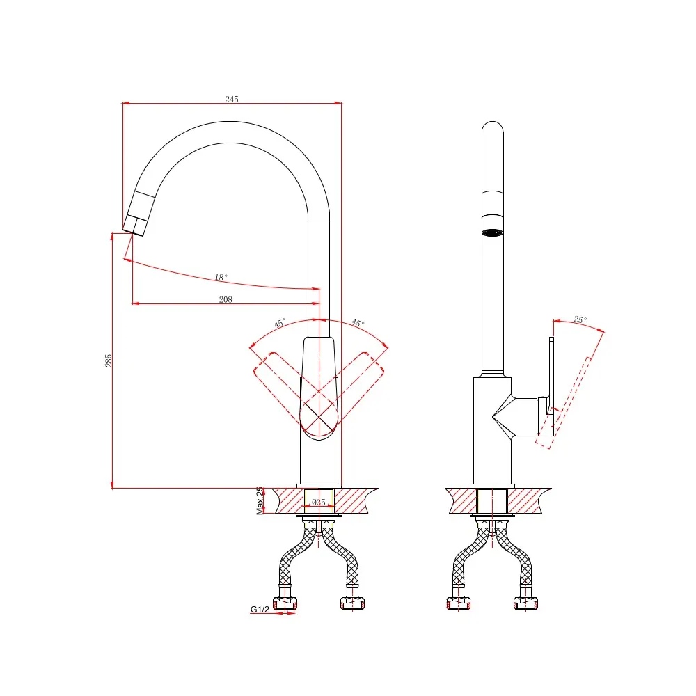 Смеситель для кухни D&K Bayern.Fürth DA1522401, хром — фото 2, Смесители для кухни
