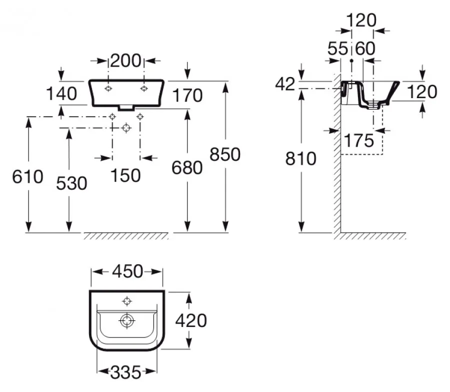 Товар: GAP Мебельная раковина 450 мм., белая, ROCA 7327477000 - фото 3 GAP Мебельная раковина 450 мм., белая, ROCA 7327477000 — фото 3, Раковины