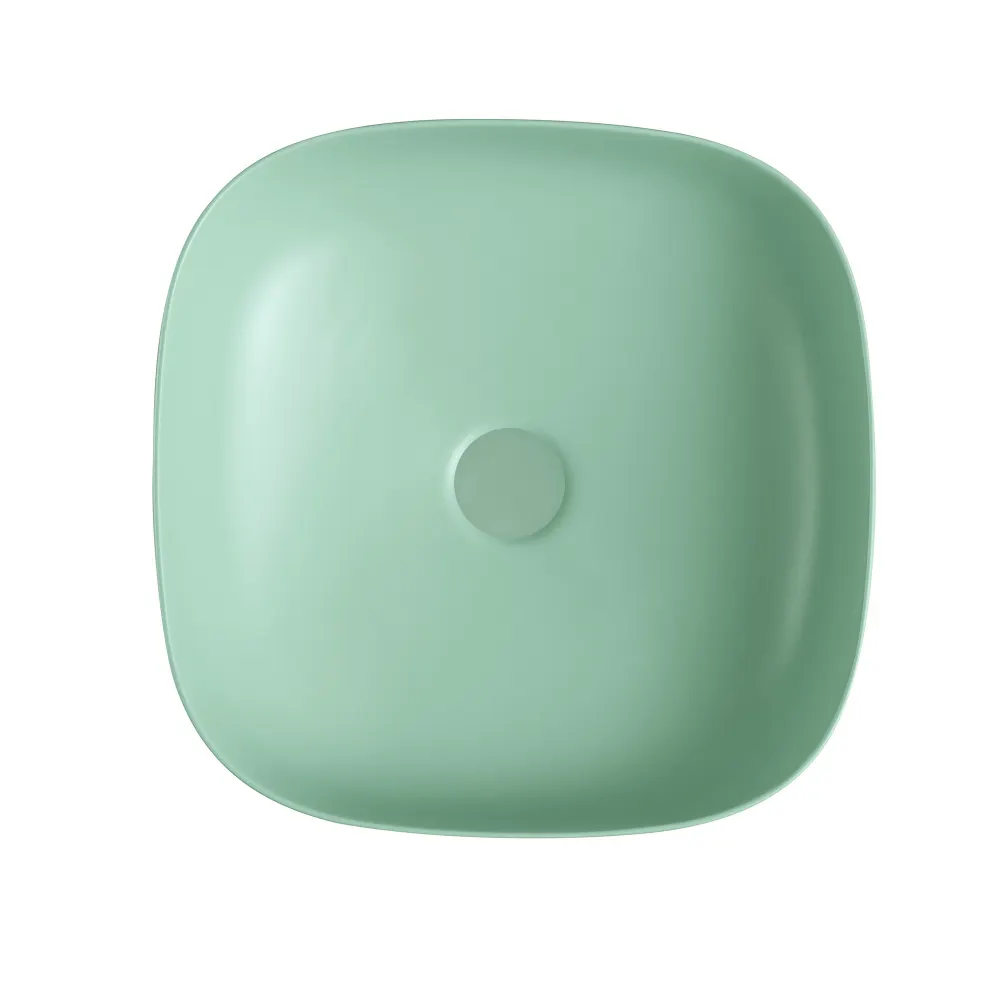 Товар: Раковина накладная ABBER Rechteck AC2217MBG зеленая матовая - фото 3 Раковина накладная ABBER Rechteck AC2217MBG зеленая матовая — фото 3, Раковины накладные