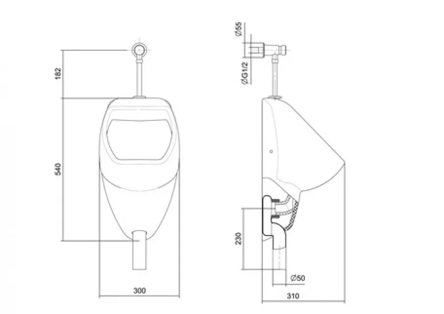 Товар: ГАЛА писсуар с креплением, вертикальным сифоном и краном. САНТЕК 1WH501805 - фото 8 ГАЛА писсуар с креплением, вертикальным сифоном и краном. САНТЕК 1WH501805 — фото 8, Писсуары
