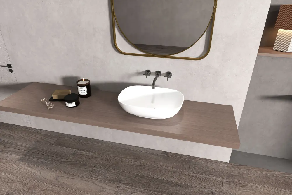 Раковина накладная ABBER Stein AS2637 белая матовая — фото 6, Раковины накладные