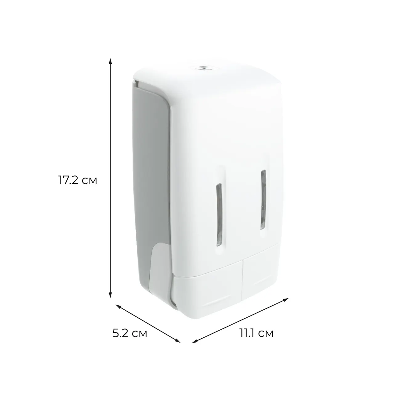 Дозатор для жидкого мыла настенный двойной FIXSEN HOTEL 400+400мл пластик белый (FX-31012J-2) — фото 2, Дозаторы