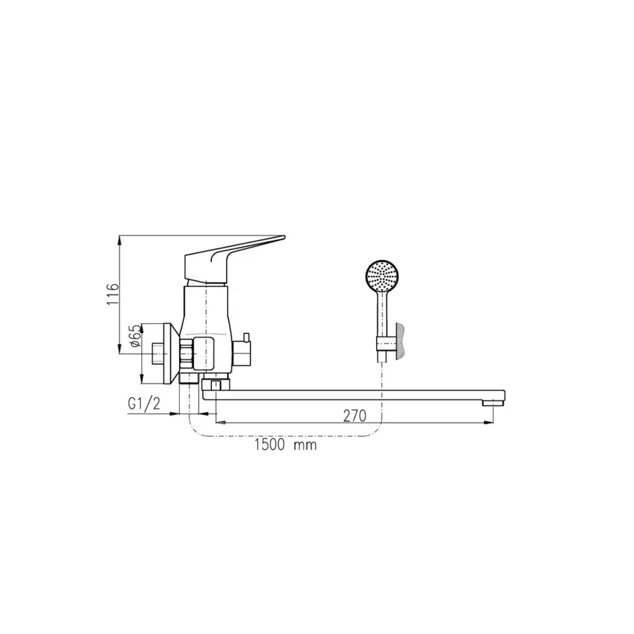 Смеситель Victoria для ванны, VI253.5/1 — фото 2, Смеситель для ванны