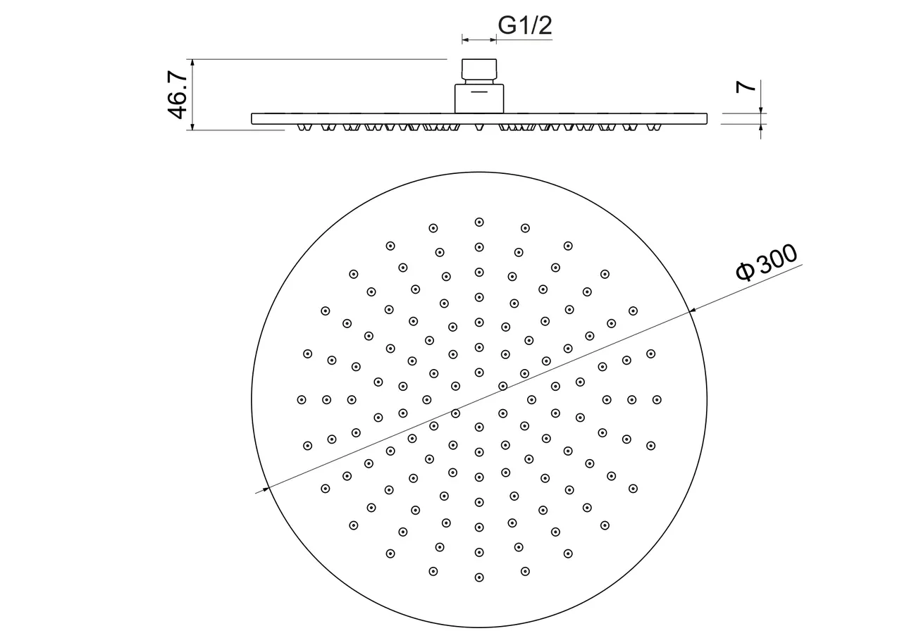 Товар: Круглый верхний душ 300*7 мм AQUATEK, матовый черный AQ2079MB - фото 4 Круглый верхний душ 300*7 мм AQUATEK, матовый черный AQ2079MB — фото 4, Верхние души