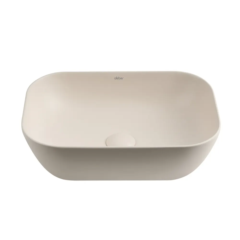 Раковина накладная ABBER Rechteck AC2200MBE светло-бежевая матовая — фото 6, Раковины накладные