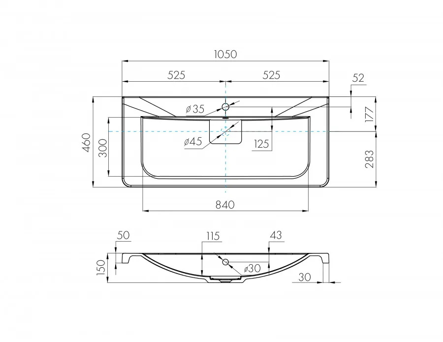 Раковина ШЕРИЛЛ 105, белая 1A71323KSH010 — фото 3, Раковины