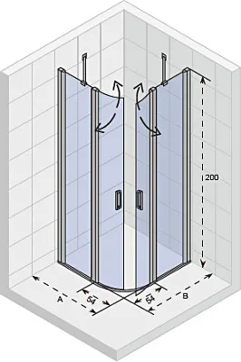Товар: NOVIK Z309 90x90 душевое ограждение, хром RIHO G003027120 - фото 2 NOVIK Z309 90x90 душевое ограждение, хром RIHO G003027120 — фото 2, Душевые кабины и ограждения