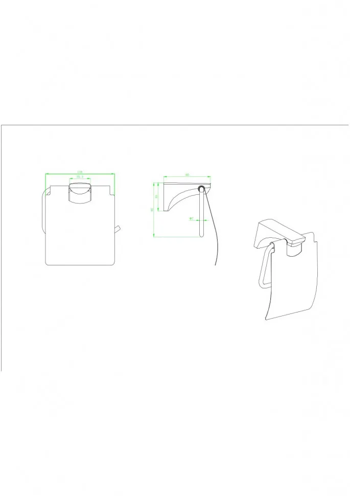 Товар: Бумагодержатель 70007 - фото 2 Бумагодержатель 70007 — фото 2, Держатели туалетной бумаги