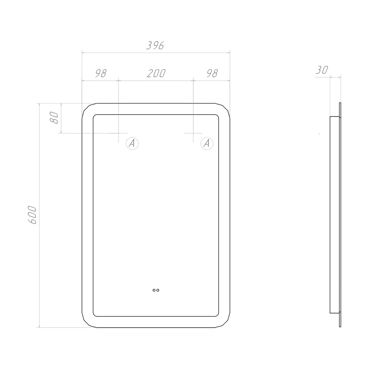 Зеркало с подсветкой VIGO Wing Classic 400 079 — фото 9, Зеркала в ванную комнату