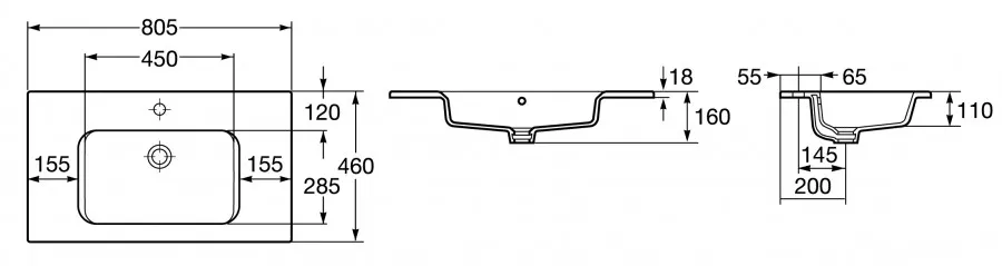 Товар: GAP Мебельная раковина 80, белая, ROCA 73279A4000 - фото 6 GAP Мебельная раковина 80, белая, ROCA 73279A4000 — фото 6, Раковины