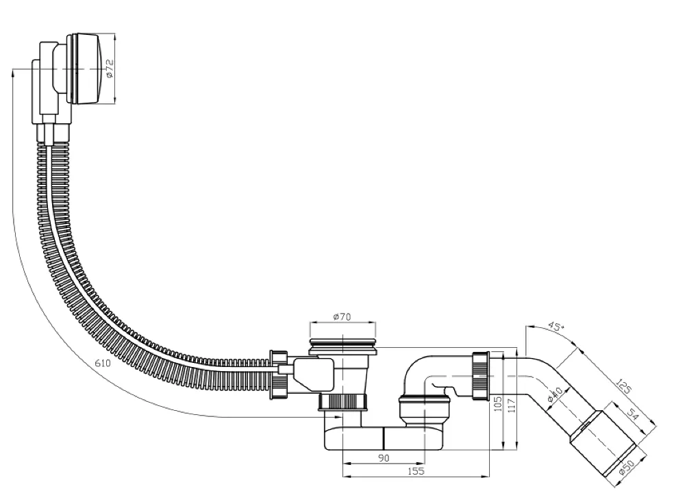 Товар: EVSB141 Слив-перелив для ванны черный (полуавтомат) PLASTBRNO - фото 2 EVSB141 Слив-перелив для ванны черный (полуавтомат) PLASTBRNO — фото 2, Сливы-переливы