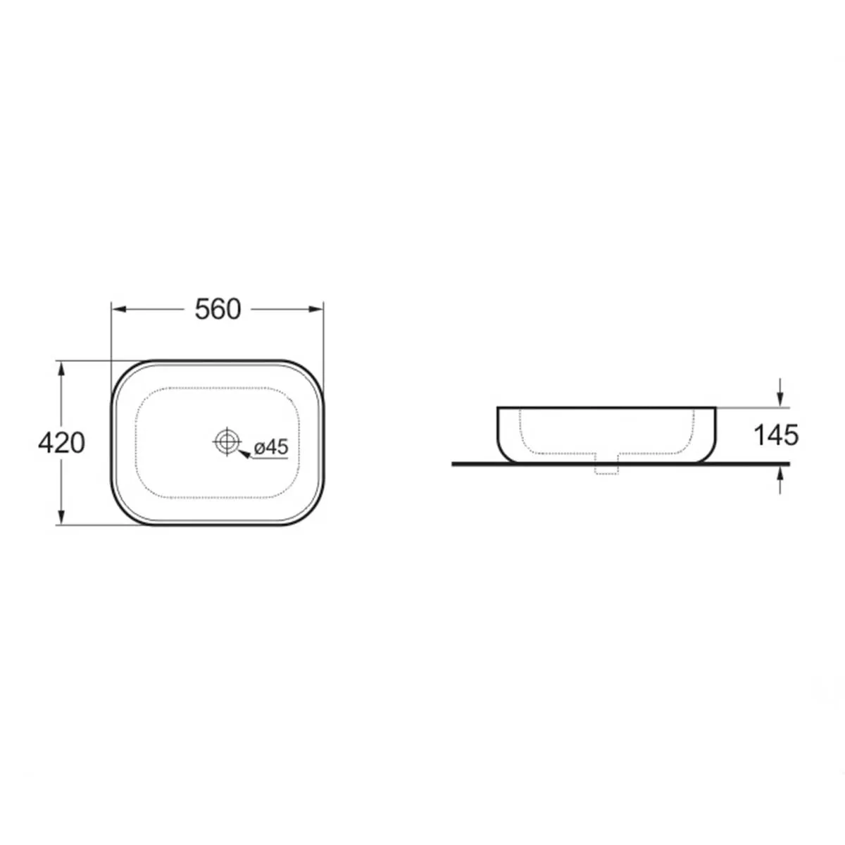 Товар: Раковина керамическая Vincea VBS-107, 560*420*145, накладная, цвет белый - фото 2 Раковина керамическая Vincea VBS-107, 560*420*145, накладная, цвет белый — фото 2, Раковины накладные
