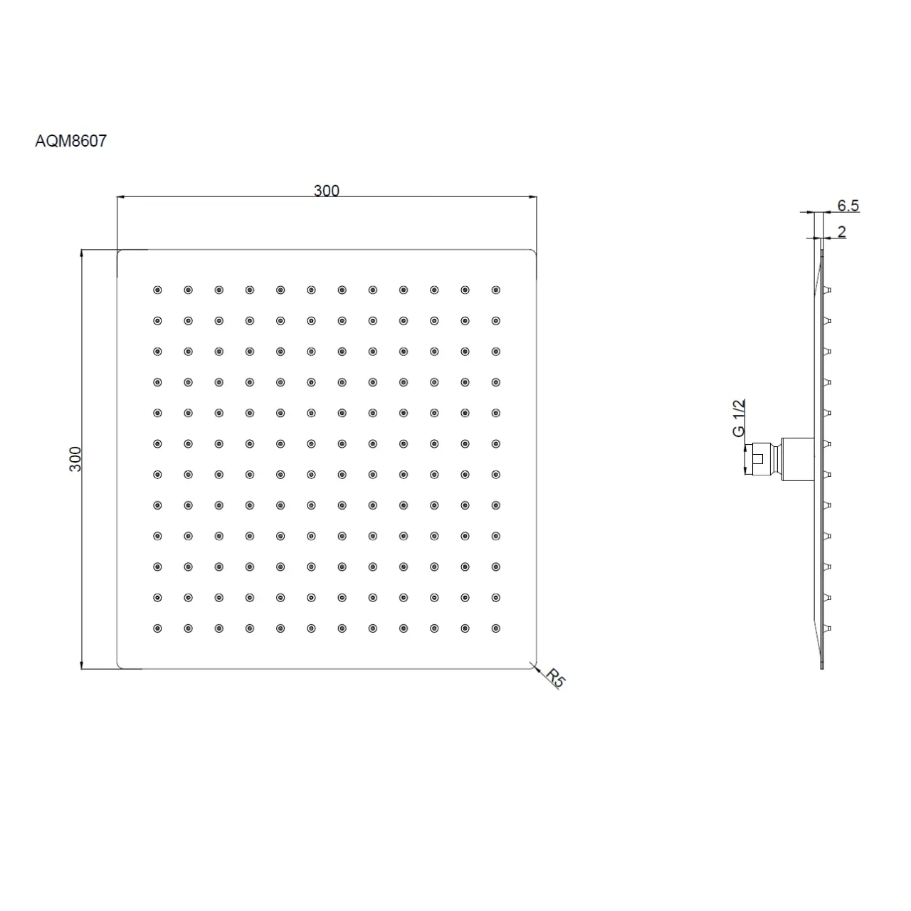 Товар: AQM8607MB Верхний душ 300х300мм, нерж. сталь, черный матовый - фото 2 AQM8607MB Верхний душ 300х300мм, нерж. сталь, черный матовый — фото 2, Верхние души