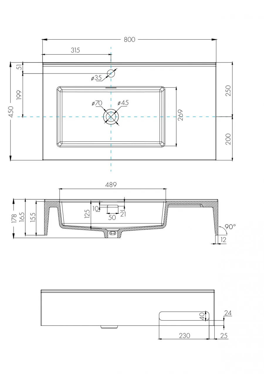 Товар: Раковина КВАДРО Про 80, левая 1A734431QA01L - фото 6 Раковина КВАДРО Про 80, левая 1A734431QA01L — фото 6, Раковины
