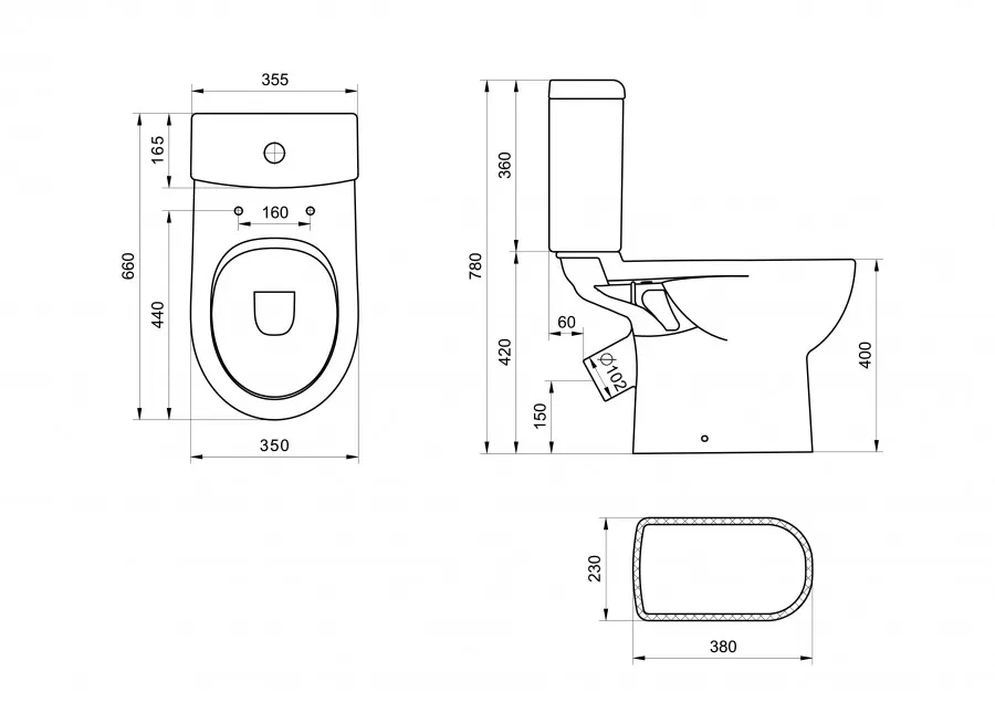 ЮНИОН Унитаз-компакт, косой вып, 2-х р. арм. Oli, сид. дюр. Soft-close, Clip up (тонкое), САНТЕК 1WH302420 — фото 15, Напольные унитазы