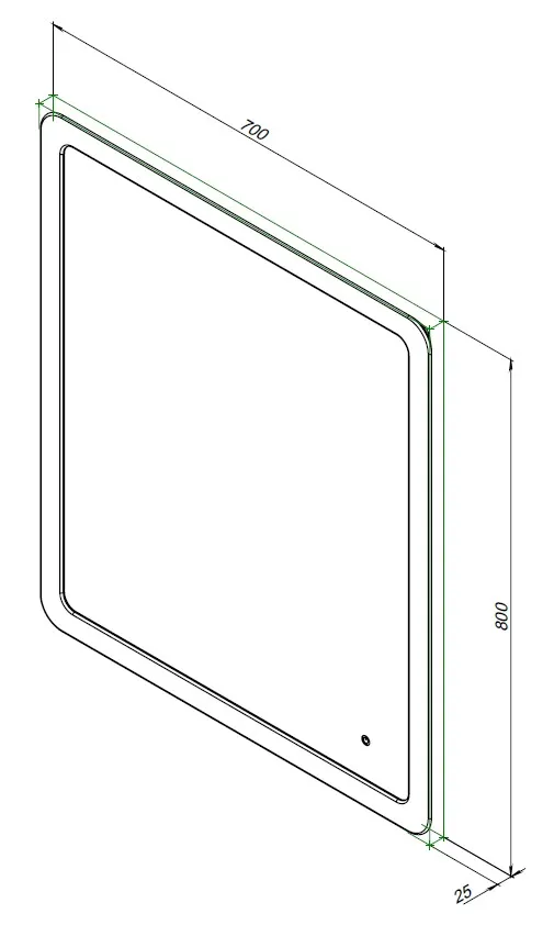 Зеркало Aquanet Ирис 70 с подсветкой LED 00326444 — фото 6, Зеркала в ванную комнату