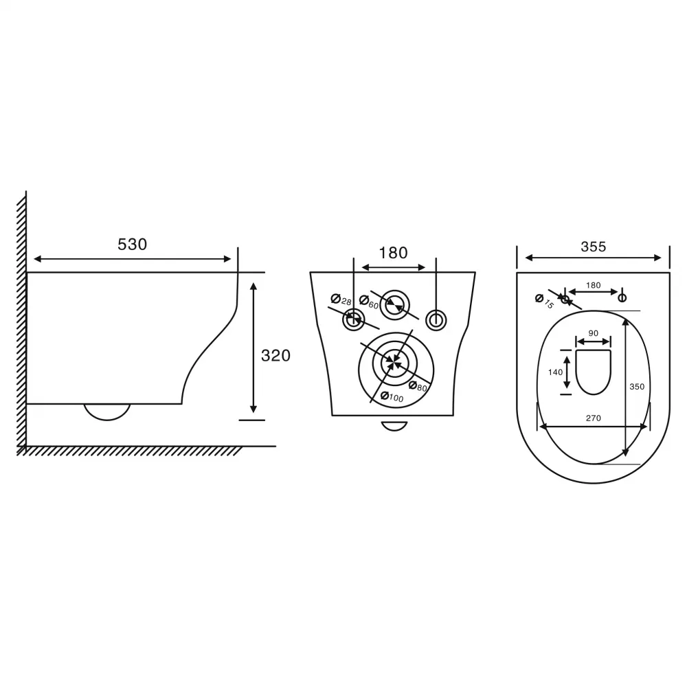 Товар: Унитаз ABBER Bequem AC1128 подвесной белый, безободковый, смыв торнадо - фото 8 Унитаз ABBER Bequem AC1128 подвесной белый, безободковый, смыв торнадо — фото 8, Подвесные унитазы