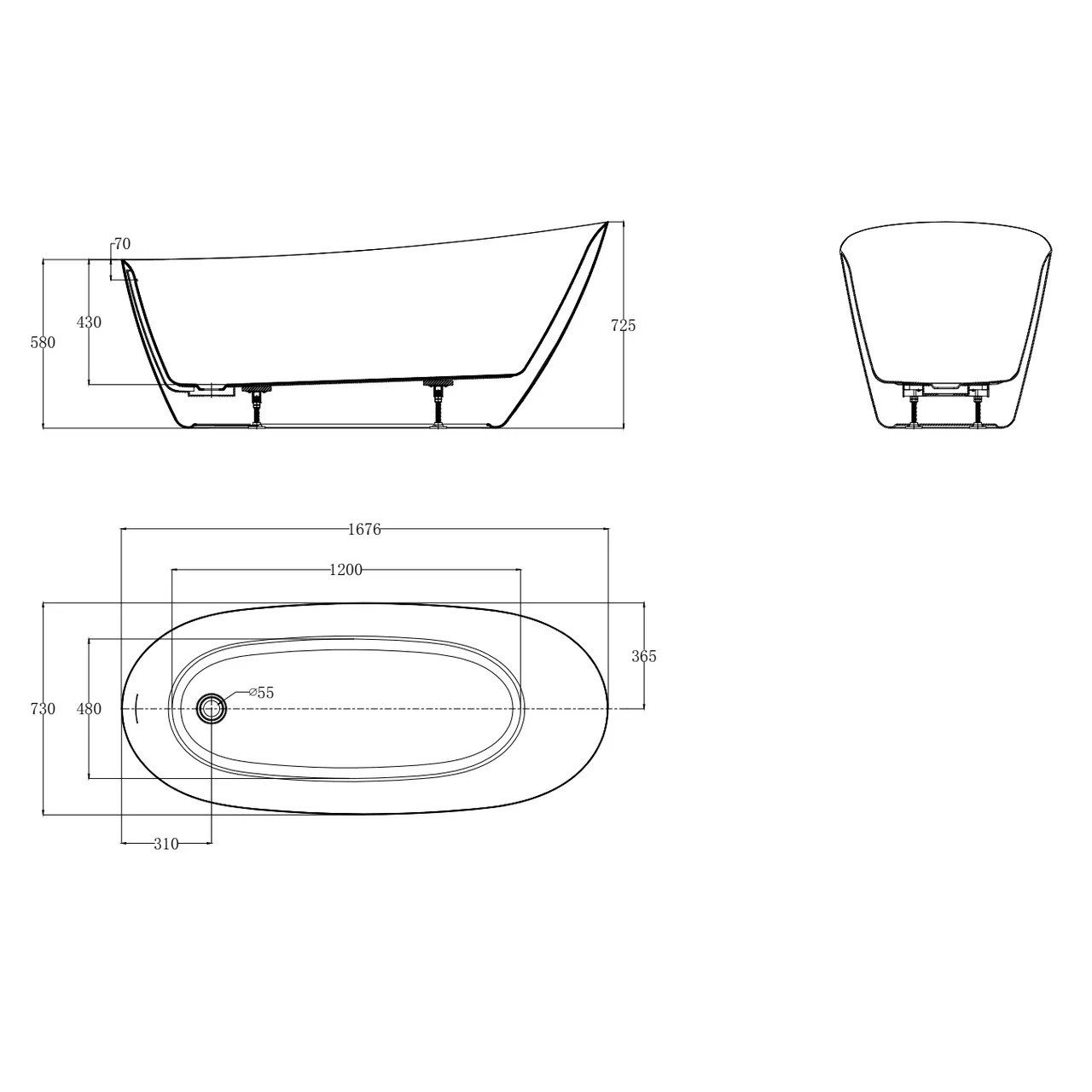 Товар: Ванна AQUAme акриловая отдельностоящая AQM3503GW - фото 7 Ванна AQUAme акриловая отдельностоящая AQM3503GW — фото 7, Акриловые ванны
