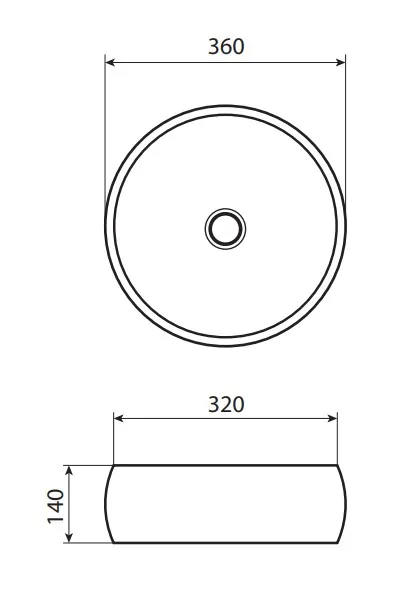 Раковина накладная Allen Brau Liberty 36 4.32001.20 белый глянец — фото 4, Раковины накладные