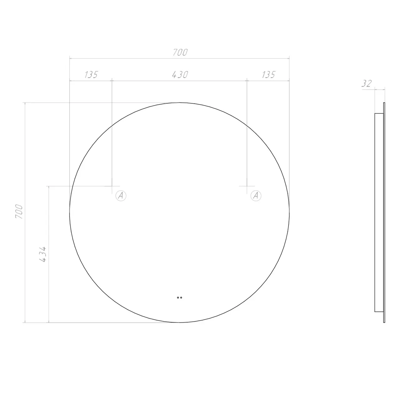 Товар: Зеркало с подсветкой VIGO Otti Comfort 700 184 - фото 6 Зеркало с подсветкой VIGO Otti Comfort 700 184 — фото 6, Зеркала в ванную комнату