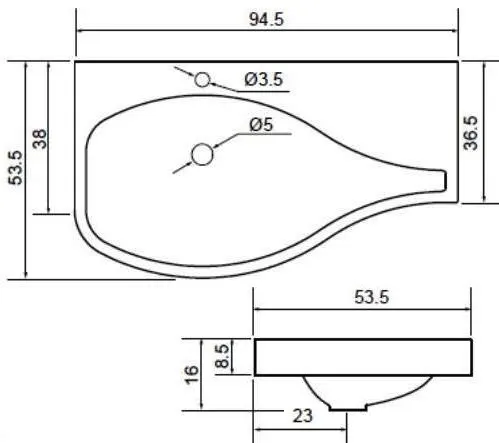 Раковина для тумбы Aquanet Сопрано 95 L НФ-00007873 — фото 6, Раковины