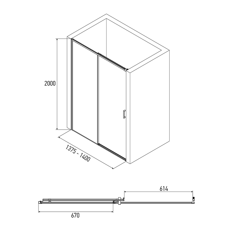 Товар: Душевая дверь ALEX BAITLER 6 серия AB62B140 тонированное стекло - фото 3 Душевая дверь ALEX BAITLER 6 серия AB62B140 тонированное стекло — фото 3, Душевые перегородки