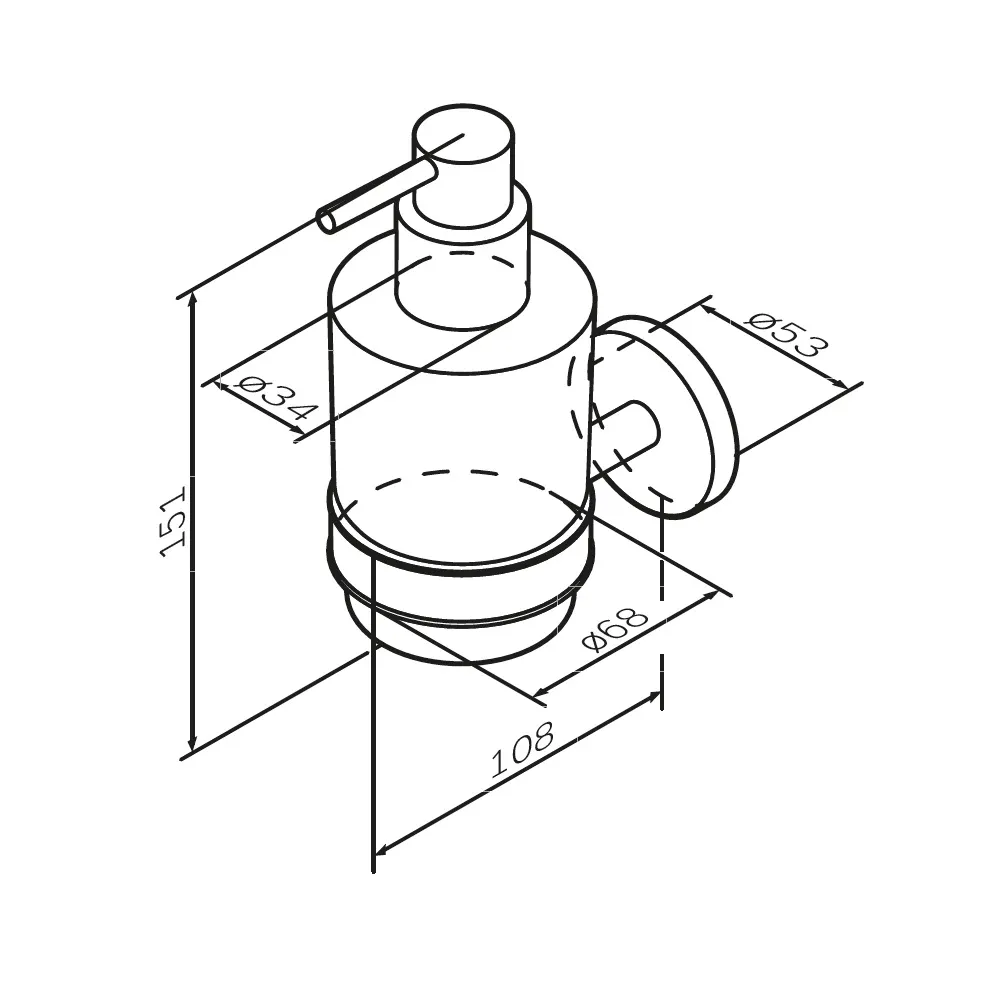 A85A36944 X-Joy, Стеклянный диспенсер для жидкого мыла с настенным держателем, роз. золото — фото 7, Диспенсеры для жидкого мыла