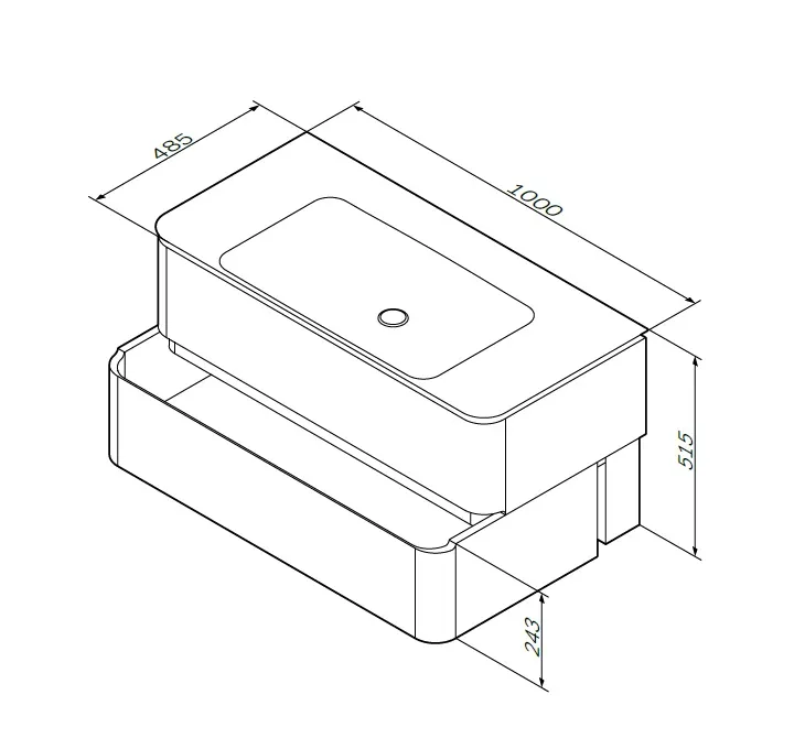M30FHX1002NF Sensation, База под раковину, подвесная, 100 см, ящики, орех, текстурированная, шт — фото 8, Тумбы под раковину