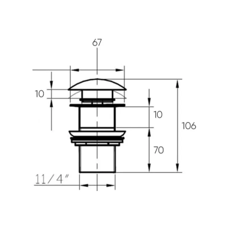 Донный клапан Bronze de Luxe 1001MB, медь — фото 1, Донные клапаны