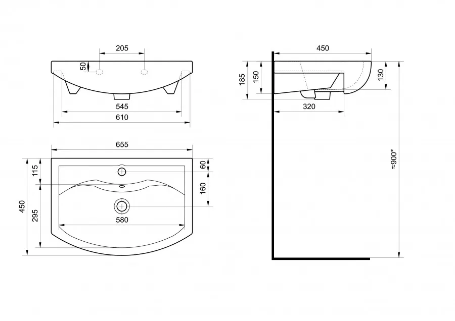 Раковина СМАЙЛ 65 1WH207782 — фото 4, Раковины