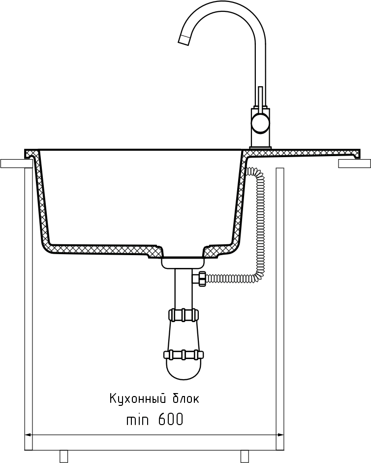 Товар: GRANFEST Мойка URBAN 668L 1-чаша+крыло 680*490мм черный арт.GF-UR- 668L черный - фото 5 GRANFEST Мойка URBAN 668L 1-чаша+крыло 680*490мм черный арт.GF-UR- 668L черный — фото 5, Кухонные мойки