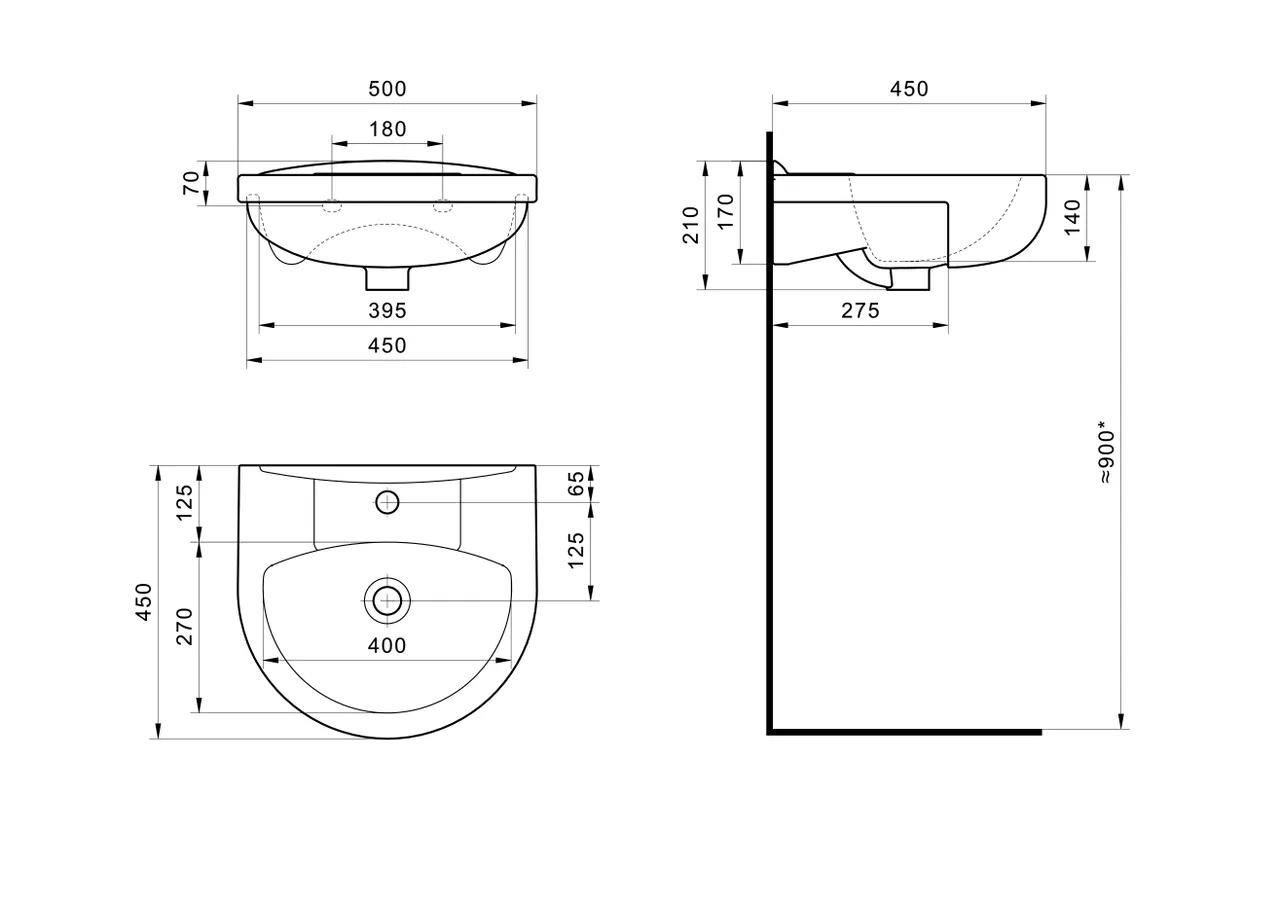 Раковина SANTEK Канны 50 мебельная белый (WH110243) — фото 9, Раковины подвесные