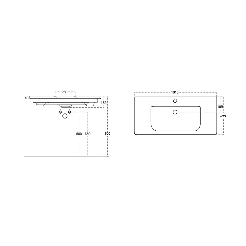 Умывальник SOFT 100, Dreja 13100-KL — фото 2, Раковины