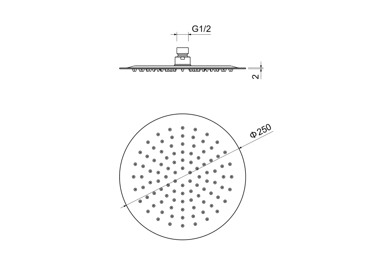 Товар: AQ2073BGM круглый верхний душ 250*2 мм, оружейная сталь - фото 9 AQ2073BGM круглый верхний душ 250*2 мм, оружейная сталь — фото 9, Верхние души