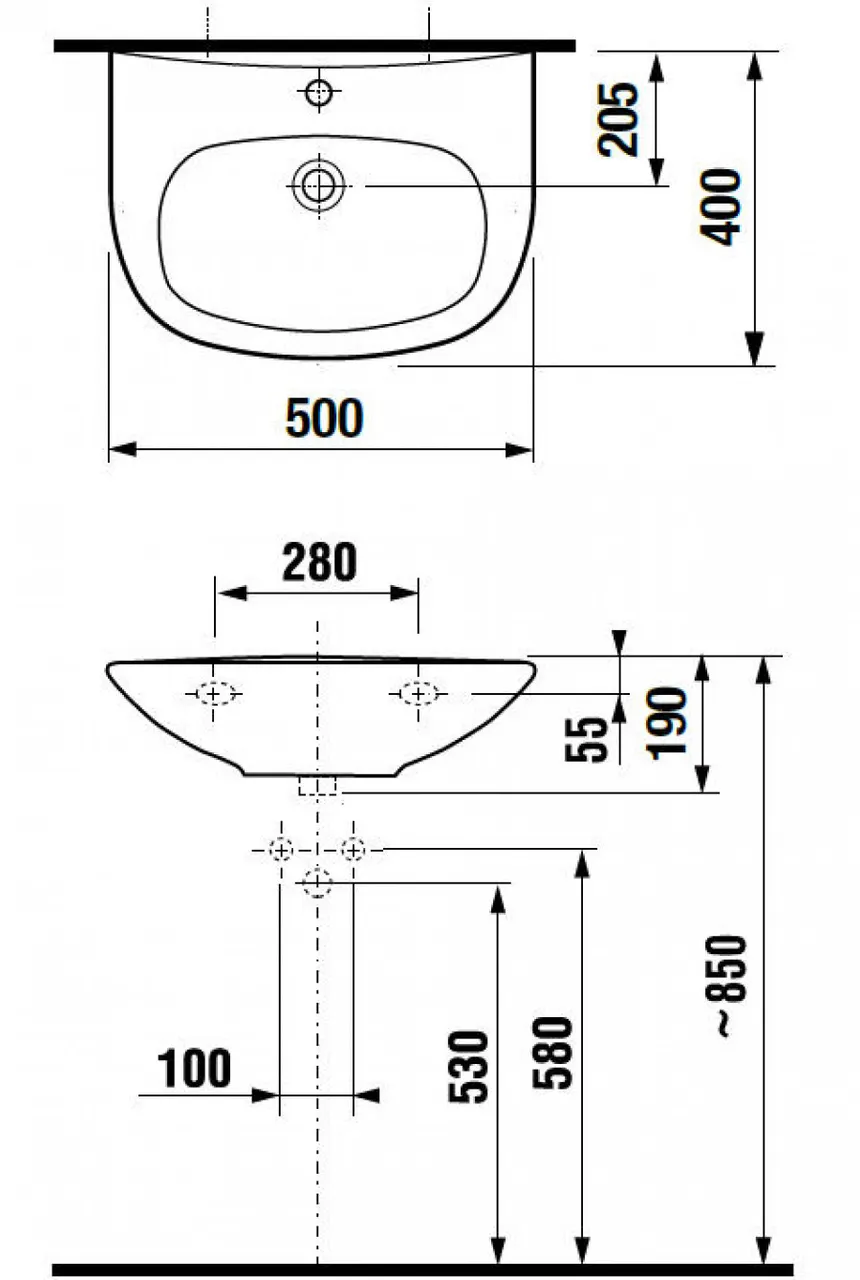 ZETA Раковина 50 см. JIKA 8103900001049 — фото 5, Раковины подвесные