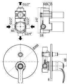 Товар: Смеситель для душа Paffoni Giorgia GI015CR (с внутренней частью) - фото 2 Смеситель для душа Paffoni Giorgia GI015CR (с внутренней частью) — фото 2, Смеситель для душа