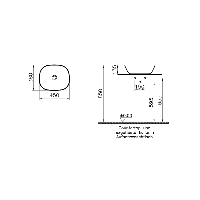Товар: 7810B483-0016 Plural Раковина-чаша 45 см черная матовая VITRA - фото 3 7810B483-0016 Plural Раковина-чаша 45 см черная матовая VITRA — фото 3, Раковины накладные