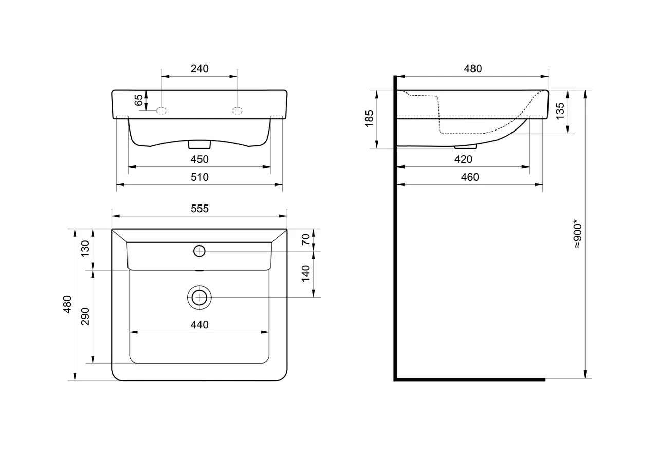 Товар: Раковина SANTEK Тигода 55 мебельная белый (WH302126) - фото 8 Раковина SANTEK Тигода 55 мебельная белый (WH302126) — фото 8, Раковины подвесные